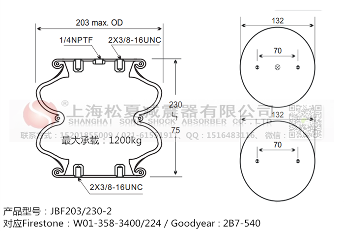 JBF203/230-2橡膠<a href='http://m.huichaozhifu.com/' target='_blank'><u>空氣彈簧</u></a>