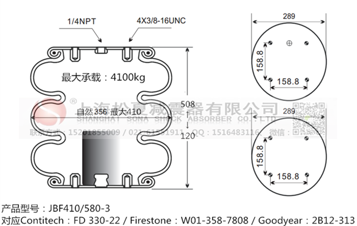 JBF410/580-3橡膠<a href='http://m.huichaozhifu.com/' target='_blank'><u>空氣彈簧</u></a>